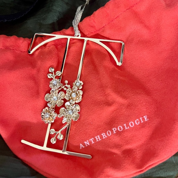 Anthropologie Floral Monogram Metal Ornament A C(2) G H K L N(2) P R T(2) - Picture 2 of 6